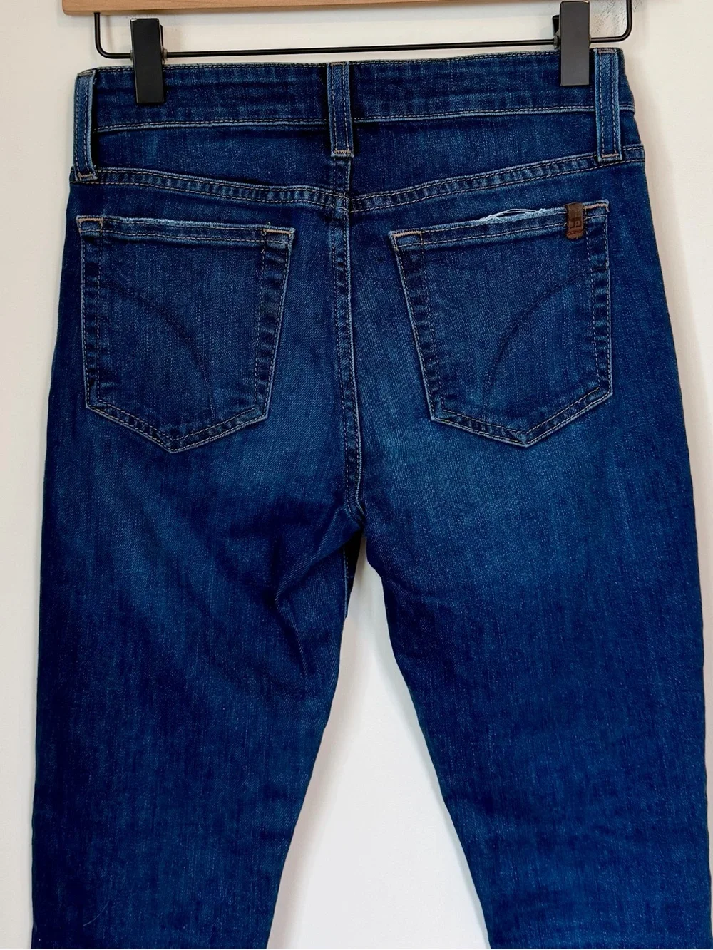 Joe's Jeans Dark Indigo Skinny Ankle Raw Hem Jeans - Size: 25